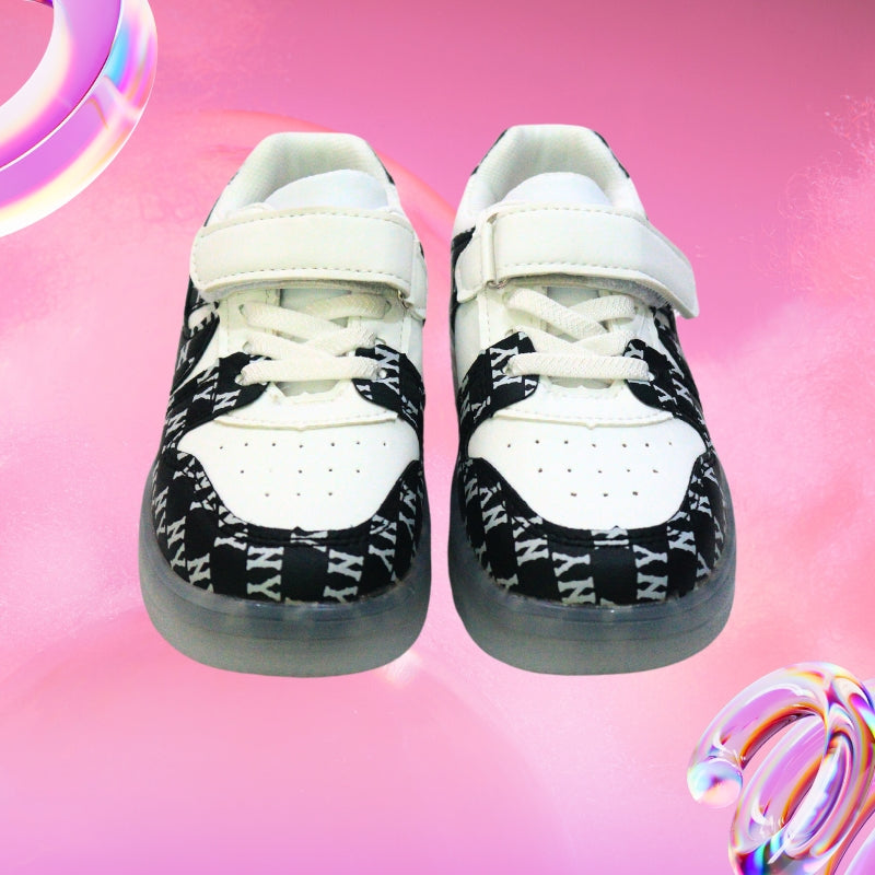 ABSTRACT ALPHABET DESIGN LED SHOES (BLACK)