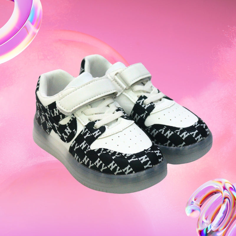 ABSTRACT ALPHABET DESIGN LED SHOES (BLACK)