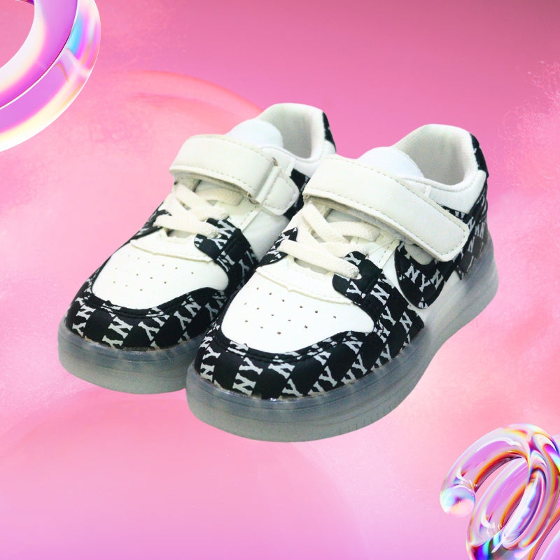 ABSTRACT ALPHABET DESIGN LED SHOES (BLACK)