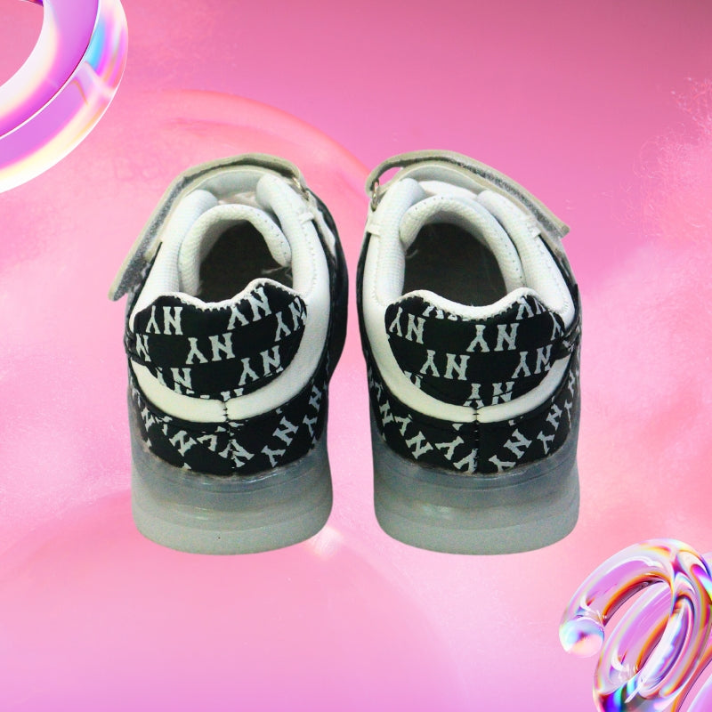 ABSTRACT ALPHABET DESIGN LED SHOES (BLACK)