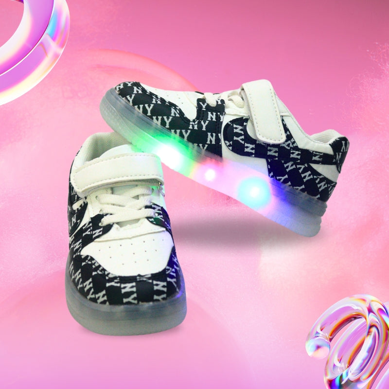 ABSTRACT ALPHABET DESIGN LED SHOES (BLACK)