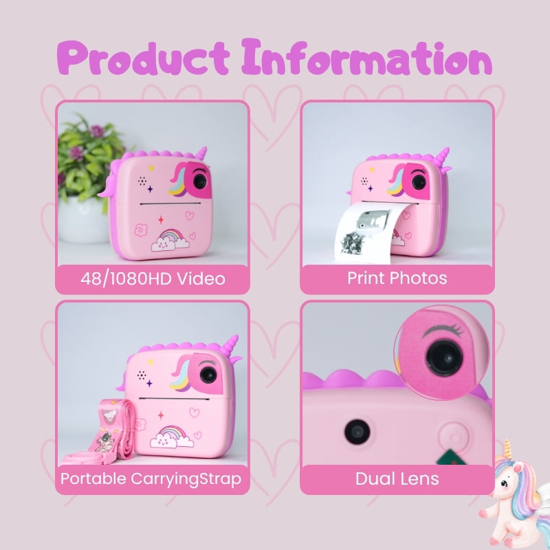 INSTANT DINO PRINT CAMERA (PINK)