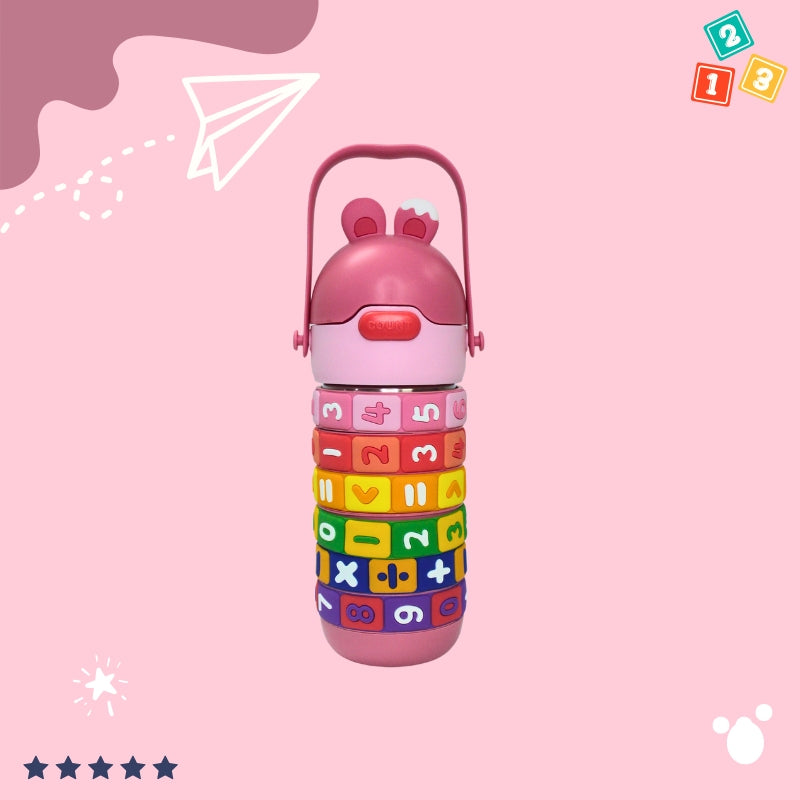 Spinfun Kids Water Bottle for School and Sports (pink) 400ml