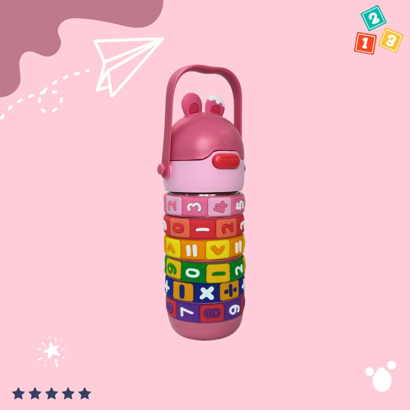 Spinfun Kids Water Bottle for School and Sports (pink) 400ml