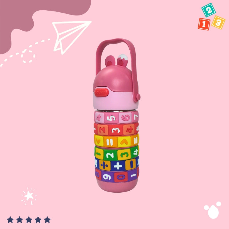 Spinfun Kids Water Bottle for School and Sports (pink) 400ml
