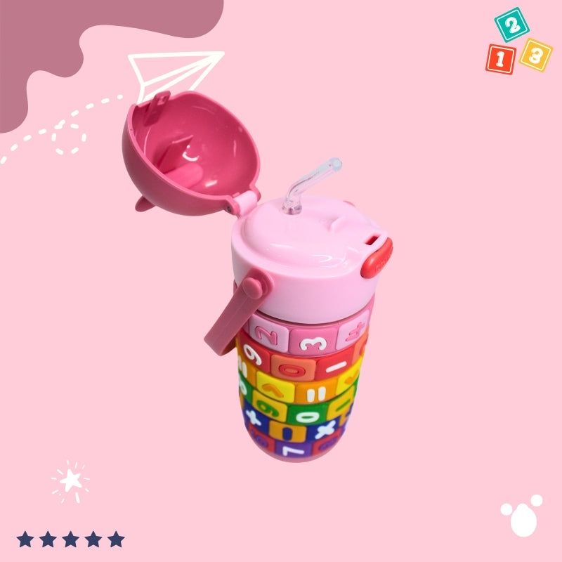 Spinfun Kids Water Bottle for School and Sports (pink) 400ml