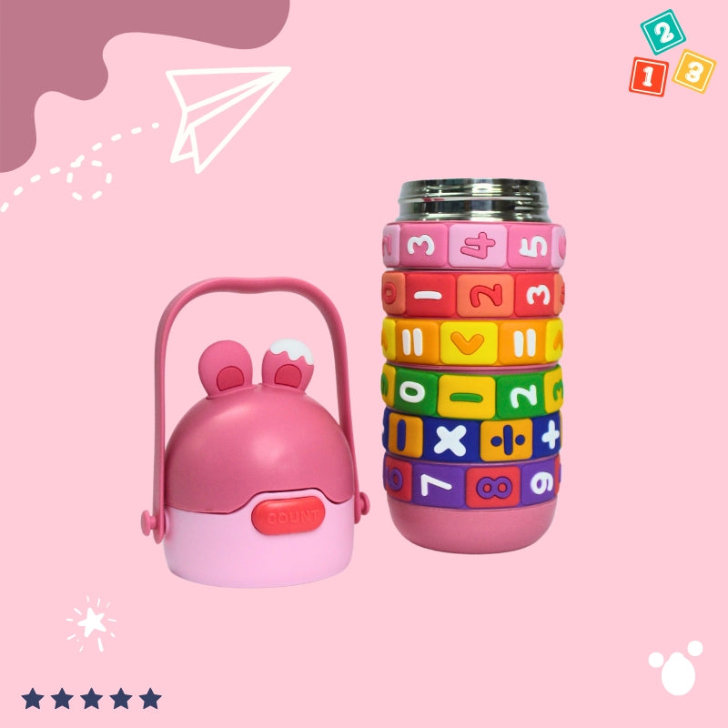 Spinfun Kids Water Bottle for School and Sports (pink) 400ml