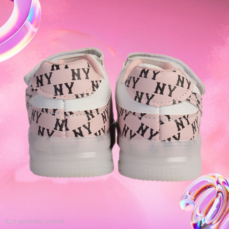 ABSTRACT ALPHABET DESIGN LED SHOES (pink)