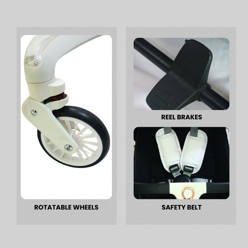 Sitting Stroller With Light (White)