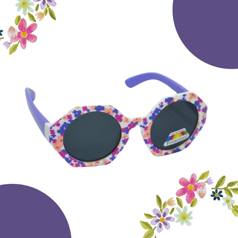 HEXAGON FLOWER PRINT SUNGLASSES
