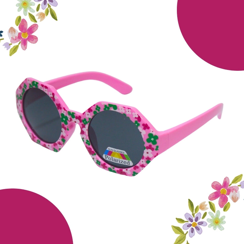 HEXAGON FLOWER PRINT SUNGLASSES