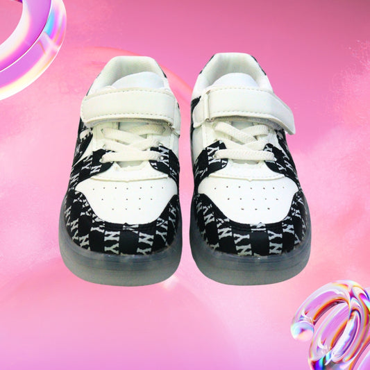 ABSTRACT ALPHABET DESIGN LED SHOES (BLACK)