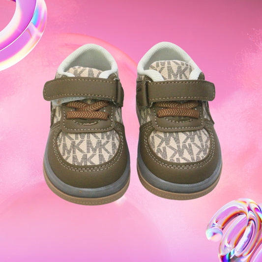 FULLY ABSTRACT ALPHABET DESIGN LED SHOES(BROWN)