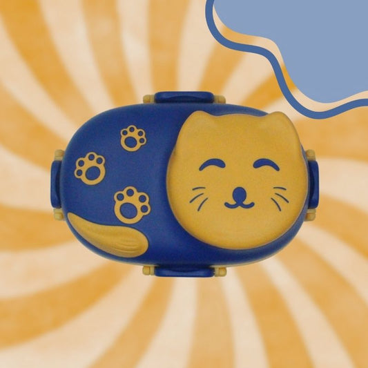 Cat-Themed Leakproof Lunch Box (blue)