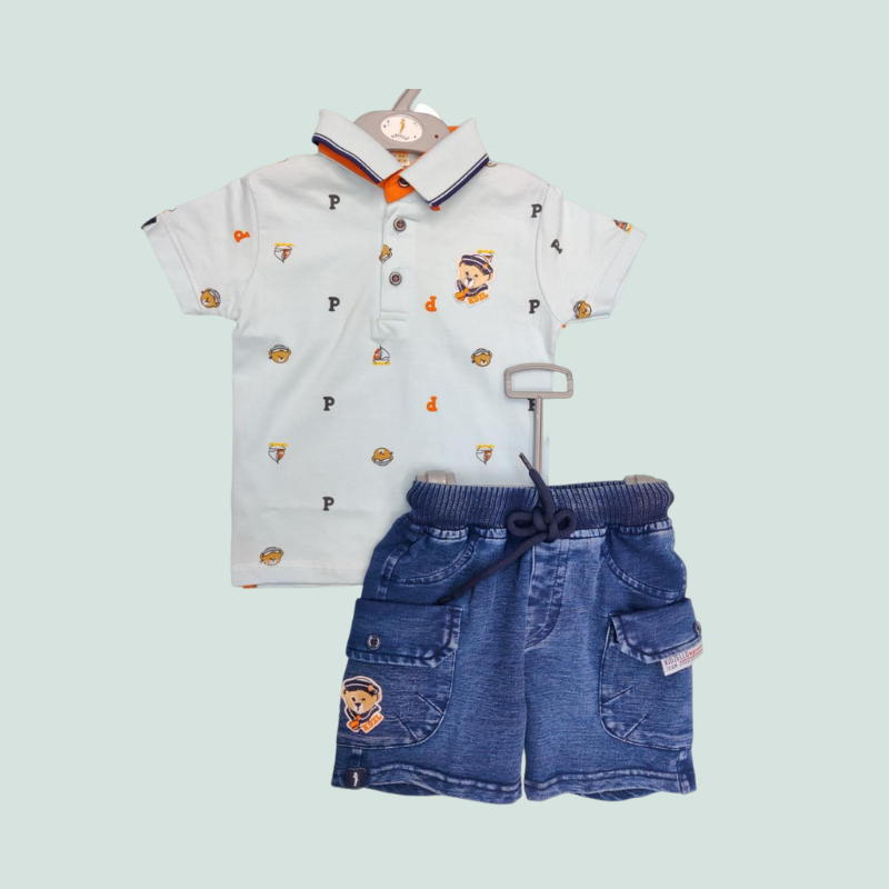 SKY POLO TSHIRT N DENIM SHORTS
