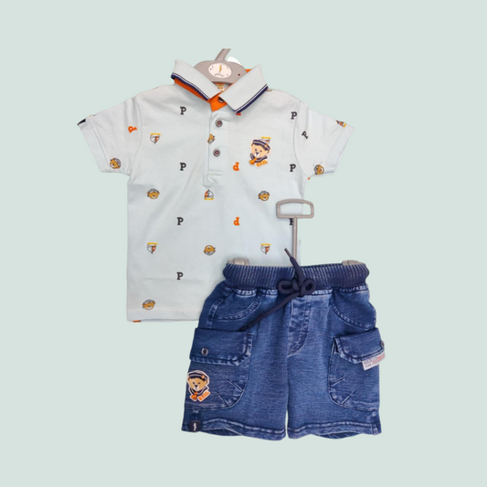 SKY POLO TSHIRT N DENIM SHORTS