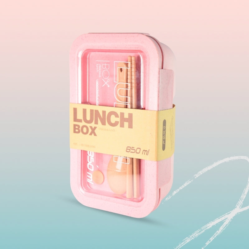 Lunch Box With Spoon (Pink)