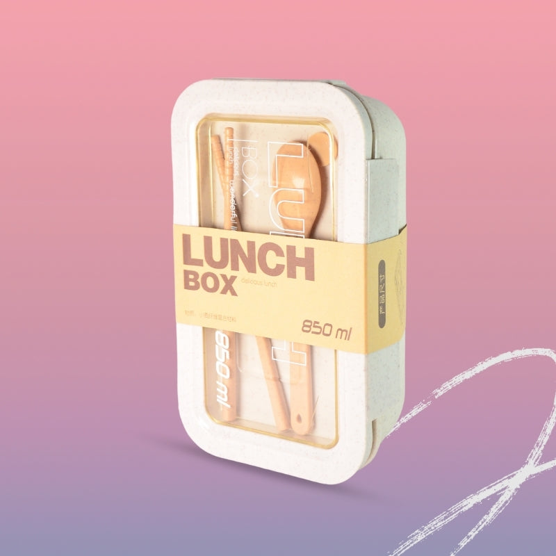 Lunch Box With Spoon (White)