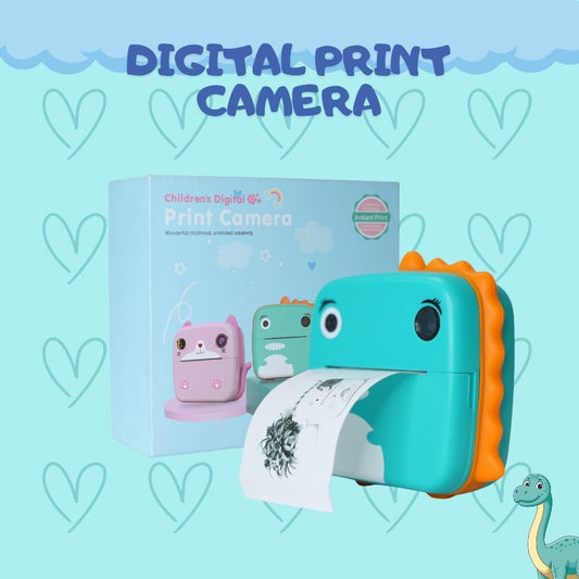 INSTANT DINO PRINT CAMERA (BLUE)