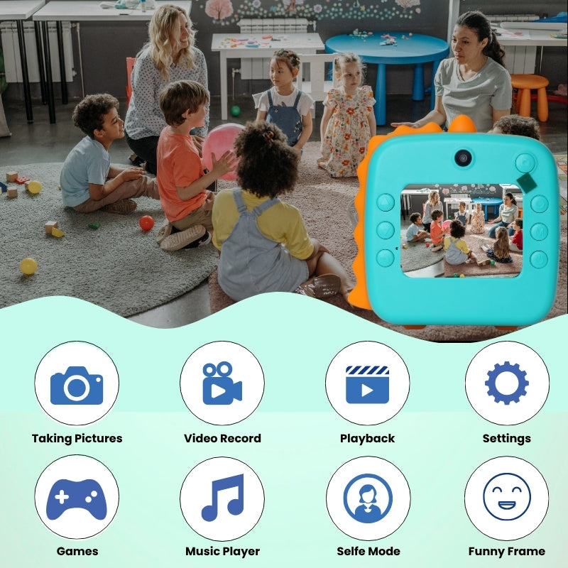 INSTANT DINO PRINT CAMERA (BLUE)