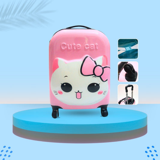 3D CUTE CAT SUITCASE (PINK)