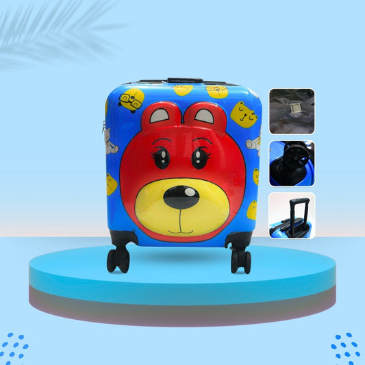 3D TEDDY SUITCASE (BLUE)