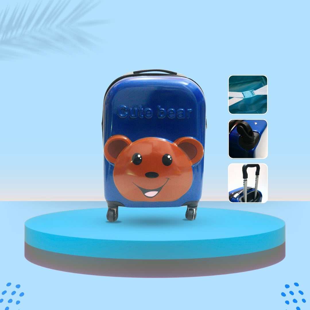 3D CUTE BEAR SUITCASE (BLUE)