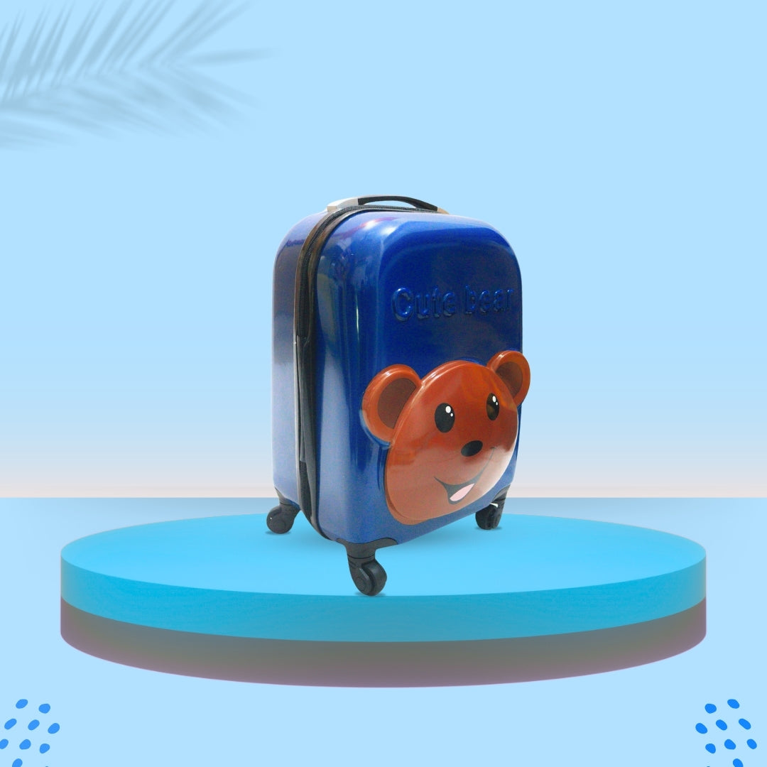 3D CUTE BEAR SUITCASE (BLUE)