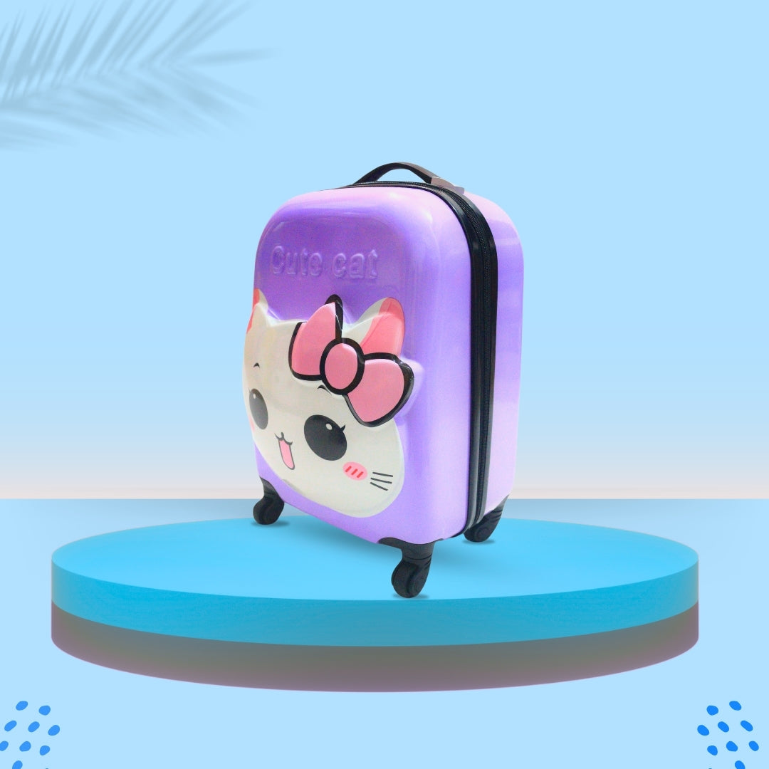 3D CUTE CAT SUITCASE (PURPLE)