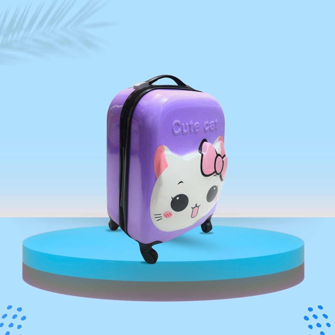3D CUTE CAT SUITCASE (PURPLE)