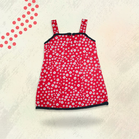 RED FLOWER SHORT DRESS