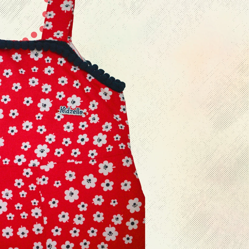 RED FLOWER SHORT DRESS