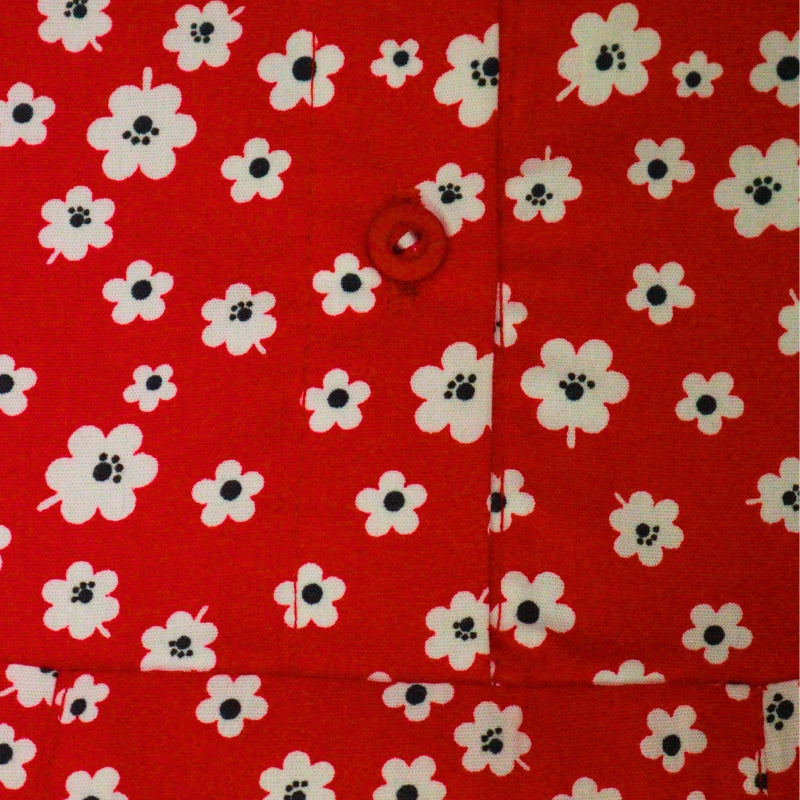 RED FLOWER SHORT DRESS