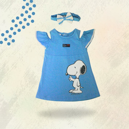 SHORT DRESS WITH HAIR BAND (BLUE)