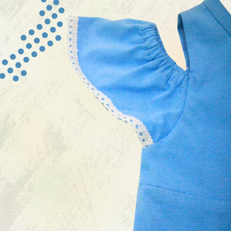 SHORT DRESS WITH HAIR BAND (BLUE)