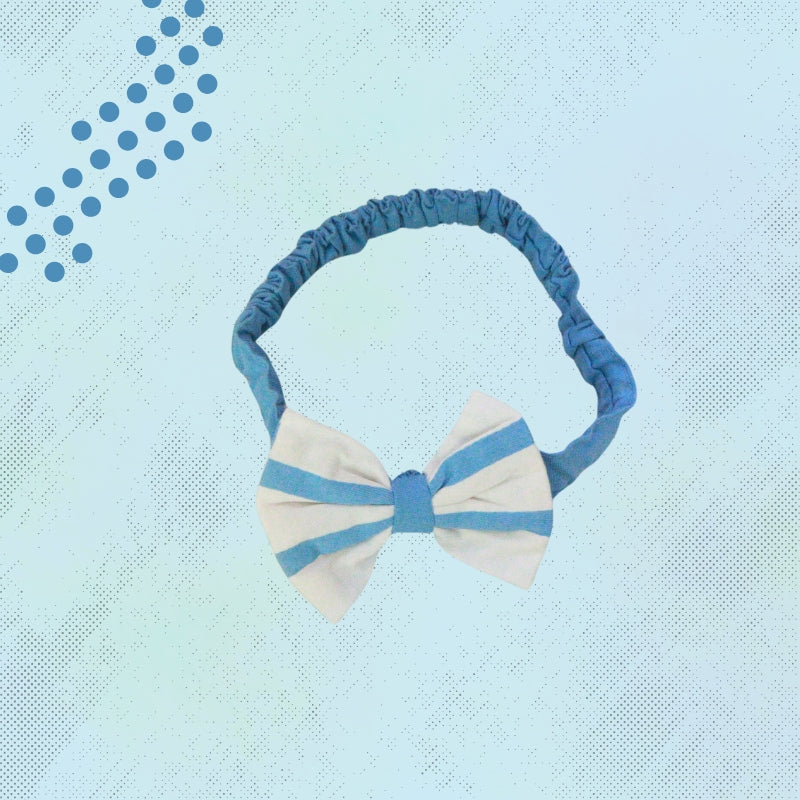 SHORT DRESS WITH HAIR BAND (BLUE)
