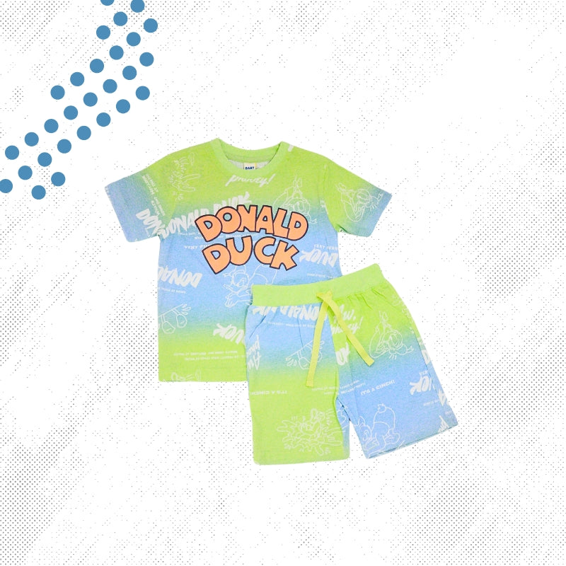 Boys Donald Printed Cotton T-shirt with Shorts