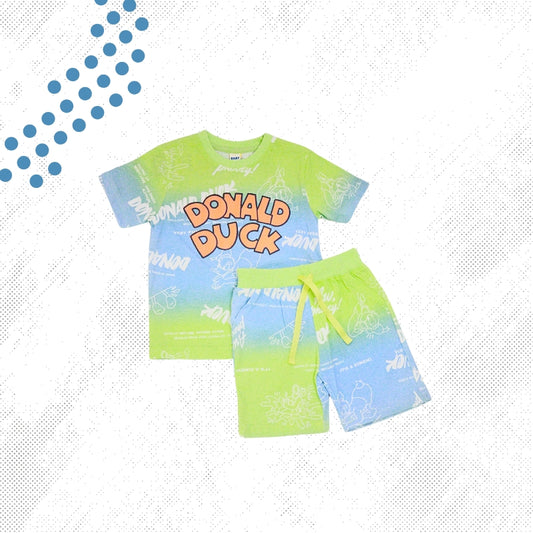 Boys Donald Printed Cotton T-shirt with Shorts