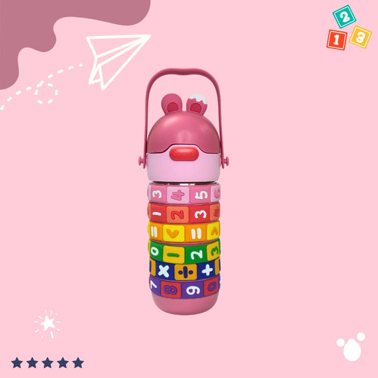 Spinfun Kids Water Bottle for School and Sports (pink) ‎400ml