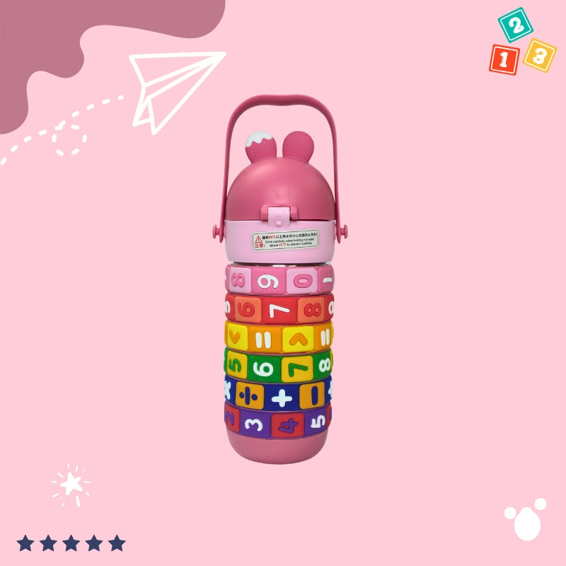 Spinfun Kids Water Bottle for School and Sports (pink) ‎400ml