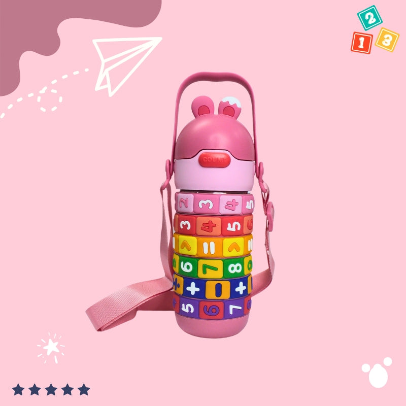 Spinfun Kids Water Bottle for School and Sports (pink) ‎400ml