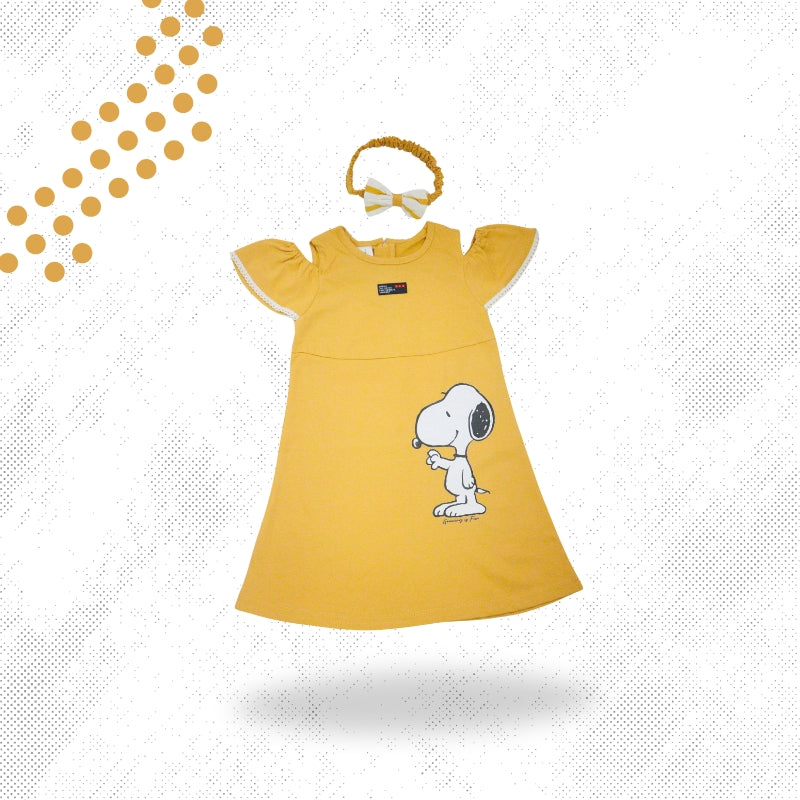SHORT DRESS WITH HAIR BAND (YELLOW)