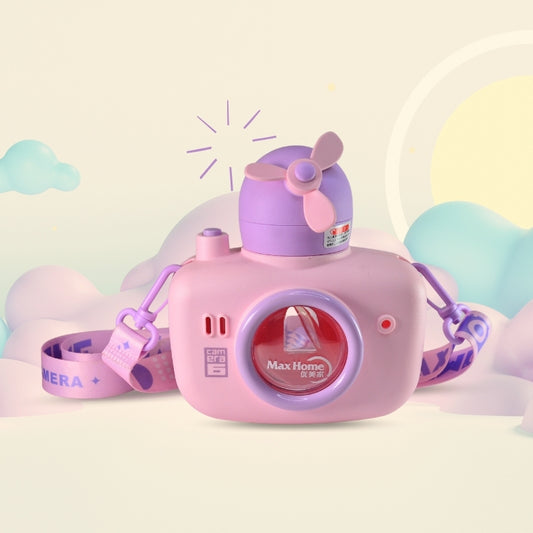 Sipper Camera Water Bottle (Pink)