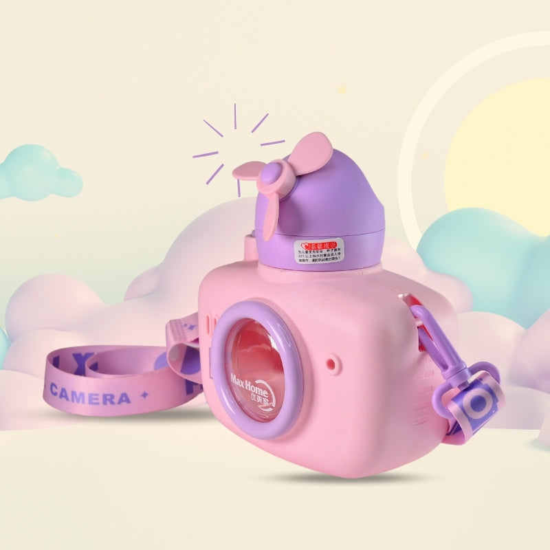 Sipper Camera Water Bottle (Pink)