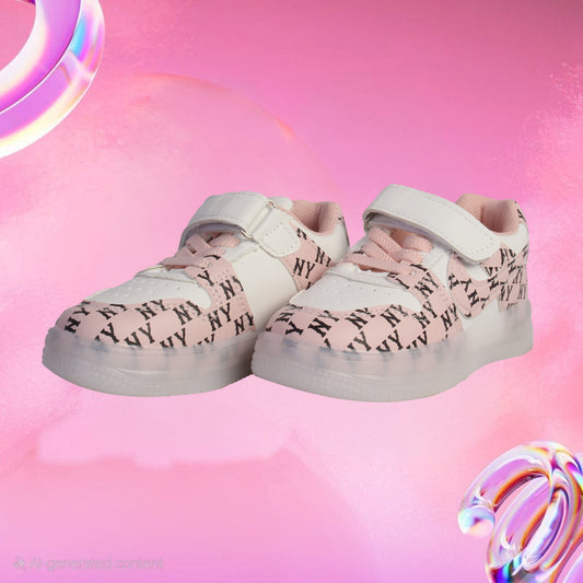 ABSTRACT ALPHABET DESIGN LED SHOES (pink)