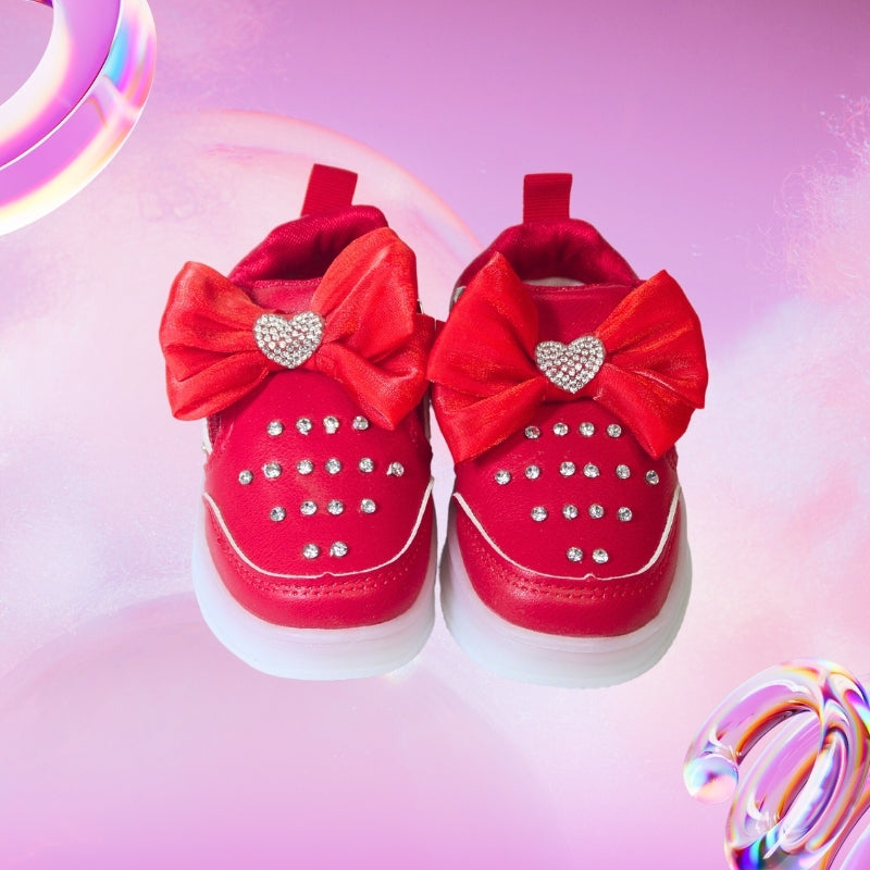 ALL OVER PRINT LED BOW SNEAKER (RED)