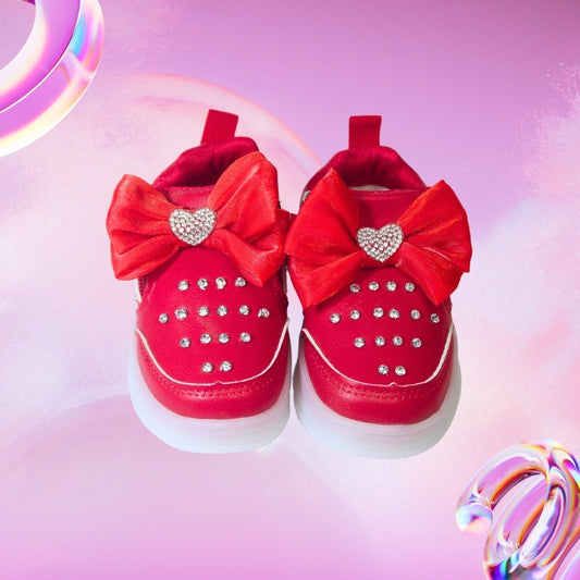 ALL OVER PRINT LED BOW SNEAKER (RED)