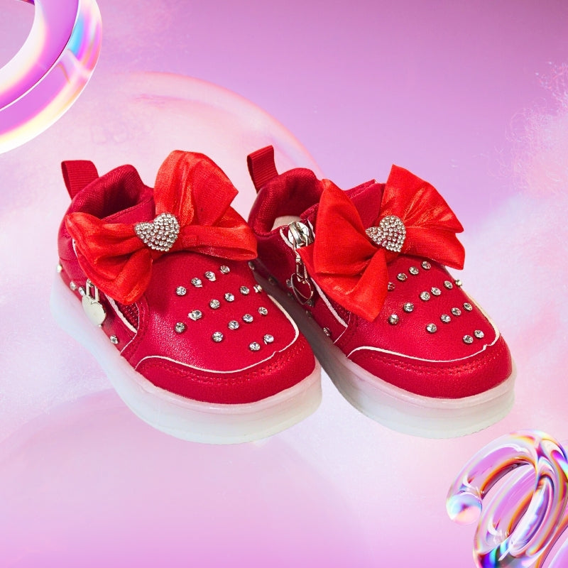 ALL OVER PRINT LED BOW SNEAKER (RED)