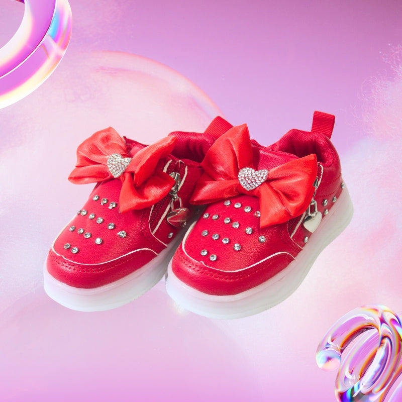 ALL OVER PRINT LED BOW SNEAKER (RED)