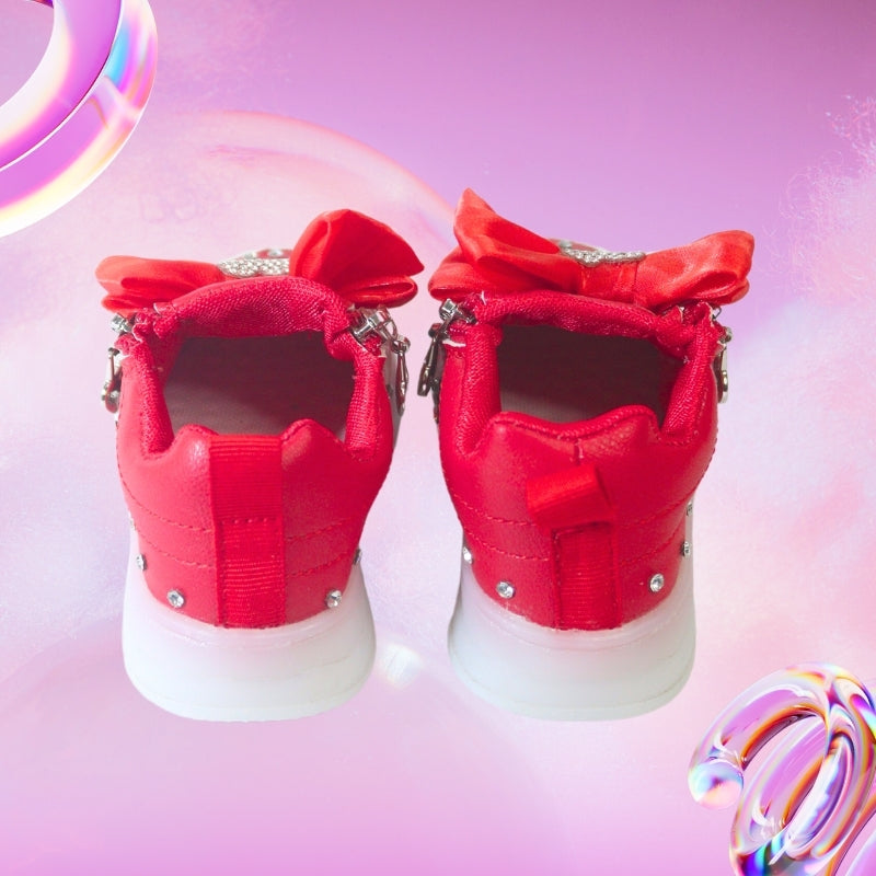 ALL OVER PRINT LED BOW SNEAKER (RED)